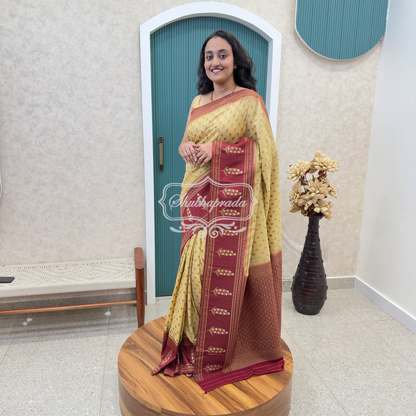 Gold Rich Buti Premium Khaddi Georgette Banarasi Saree