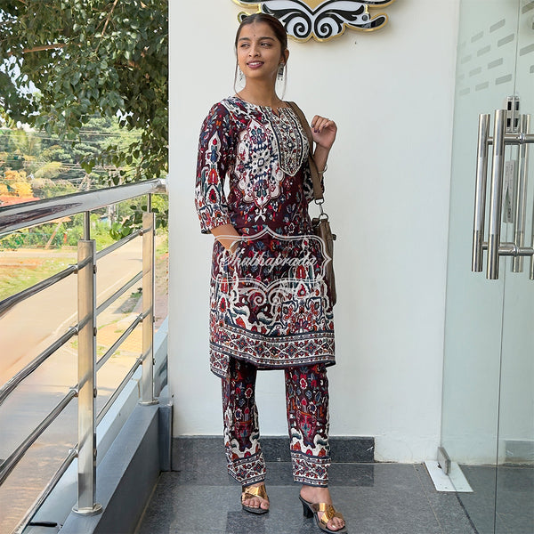 Wine Digital Print Vatican Co-ord Set