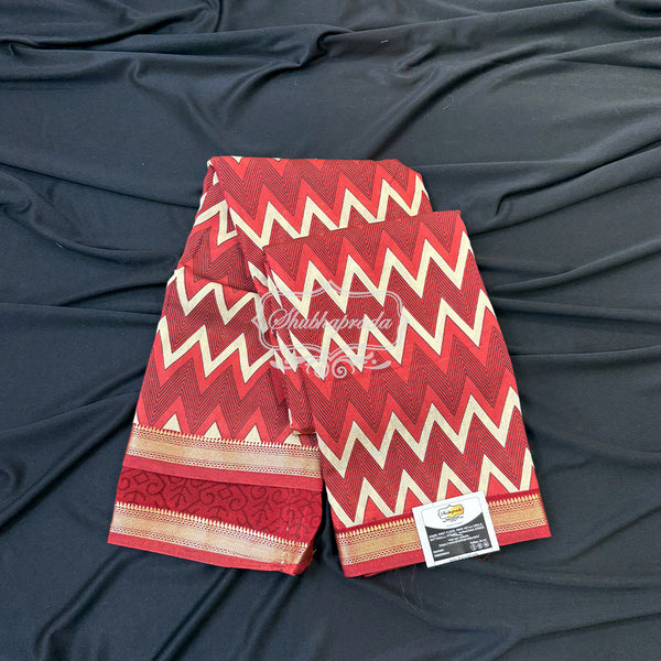 Light Weight Zigzag Print Viscose Saree