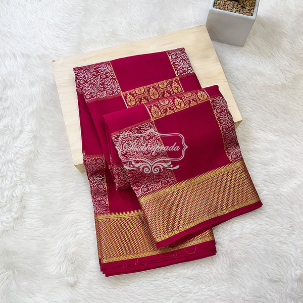 Pure Mysore Crepe Silk Brocade Saree