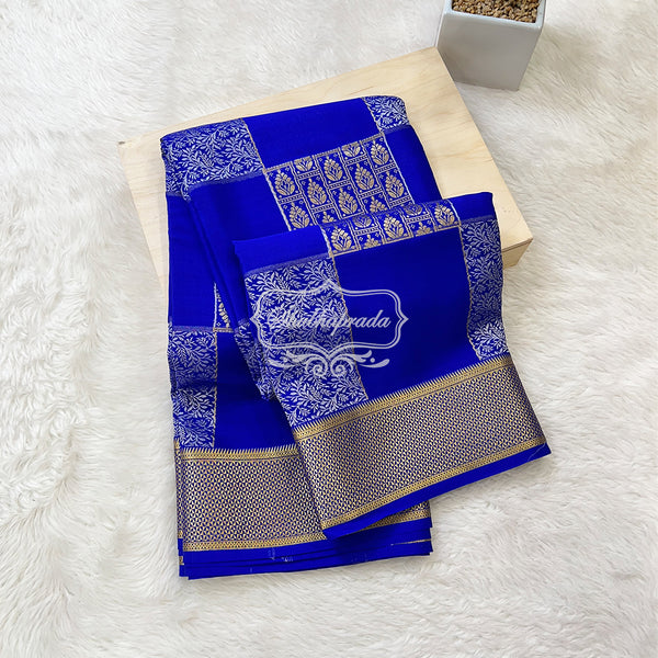Pure Mysore Crepe Silk Brocade Saree