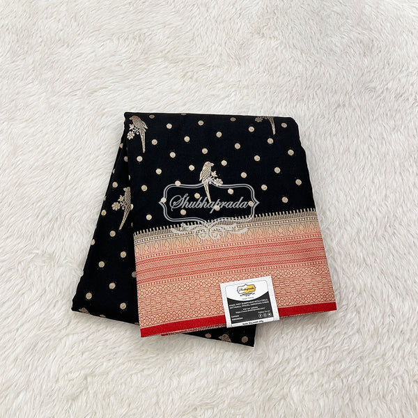 Banarasi Georgette Saree with Golden Weave Butta and Parrot