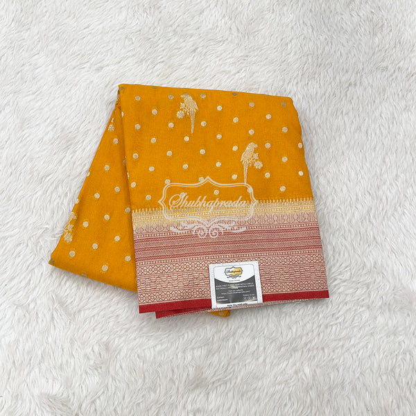Banarasi Georgette Saree with Golden Weave Butta and Parrot