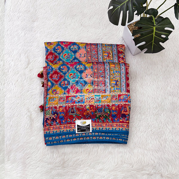 Satin Crepe Pashmina Weaving Saree