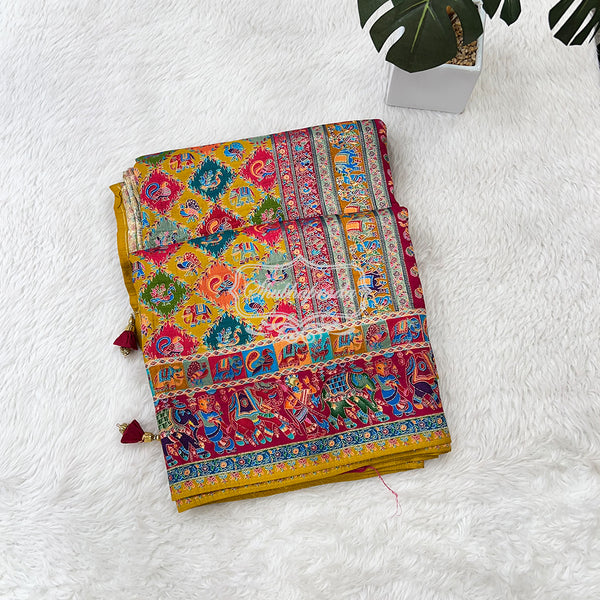 Satin Crepe Pashmina Weaving Saree