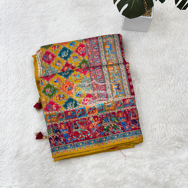 Satin Crepe Pashmina Weaving Saree