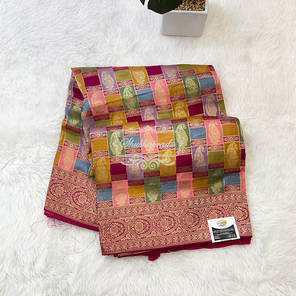 Satin Crepe Pashmina Weaving Saree