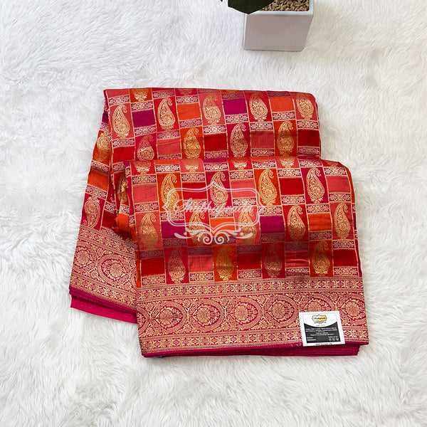 Satin Crepe Pashmina Weaving Saree