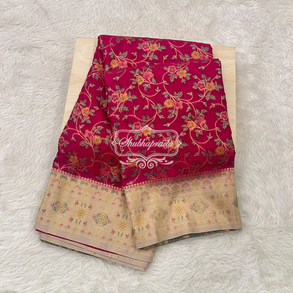 Premium Georgette Saree with Meenakari Print
