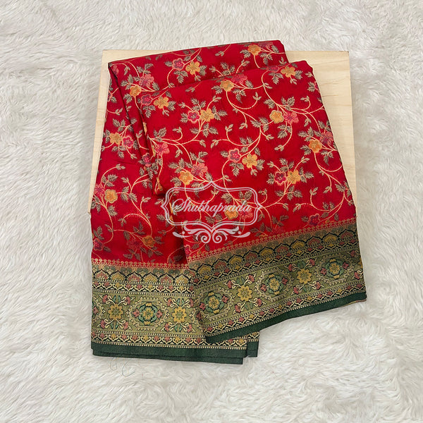 Premium Georgette Saree with Meenakari Print