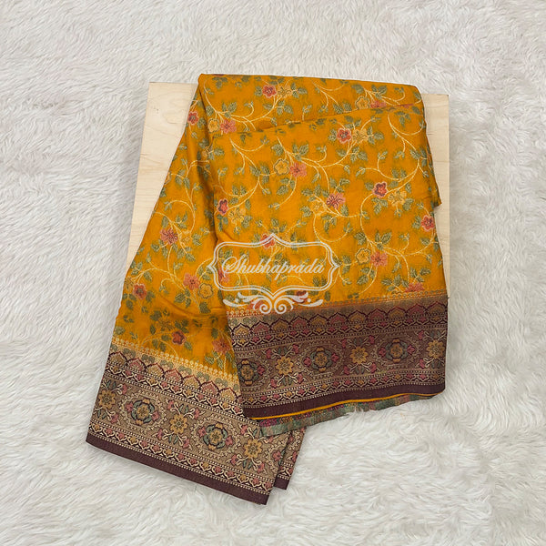 Premium Georgette Saree with Meenakari Print