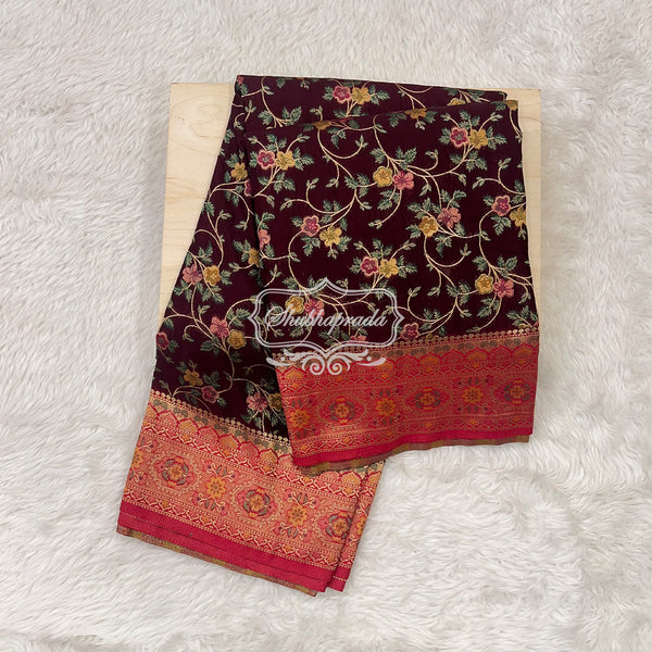 Premium Georgette Saree with Meenakari Print