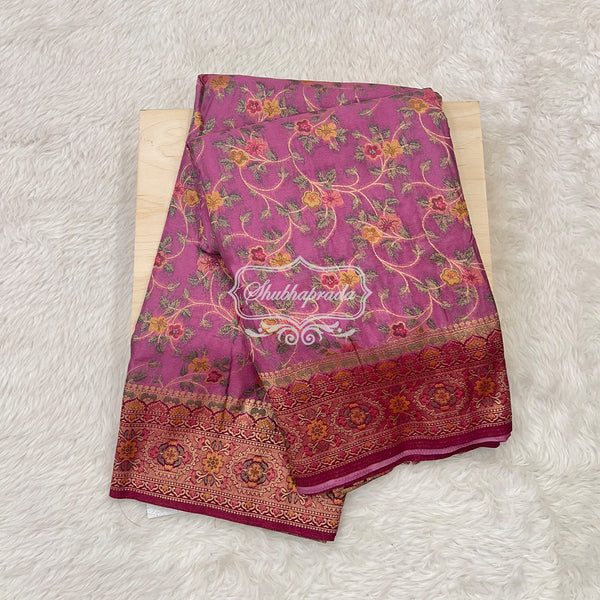 Premium Georgette Saree with Meenakari Print