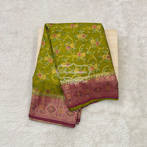 Premium Georgette Saree with Meenakari Print