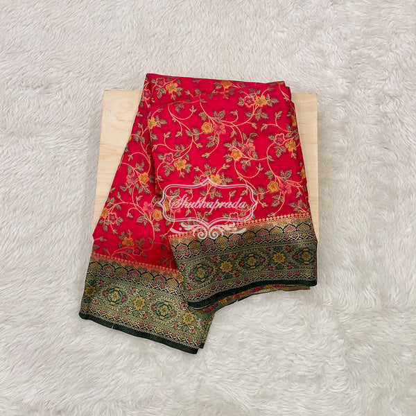 Premium Georgette Saree with Meenakari Print