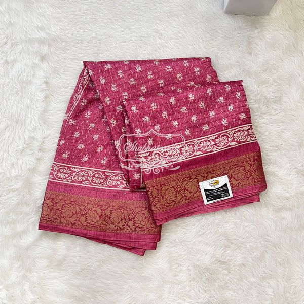 Floral Print Dola Silk Saree