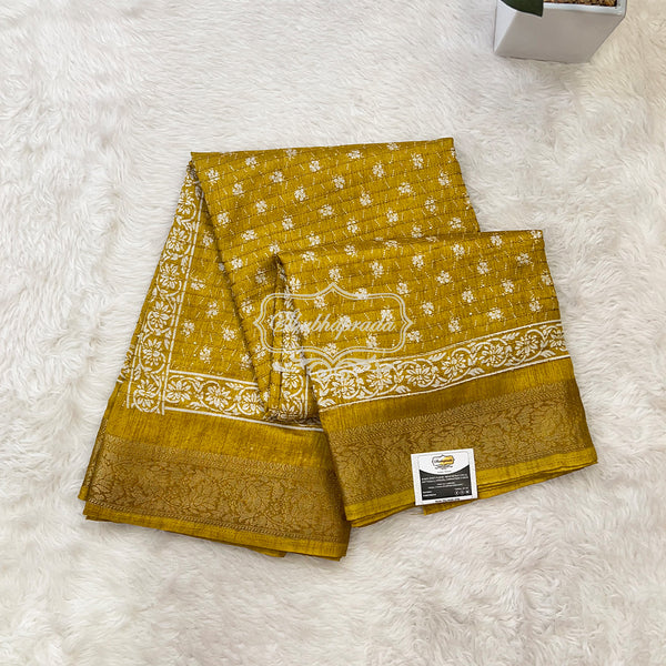 Floral Print Dola Silk Saree