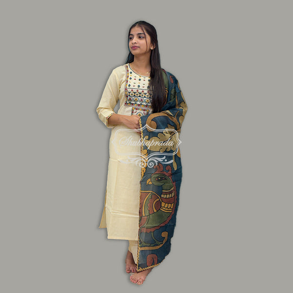 Embroidery Work Cotton Suit Set