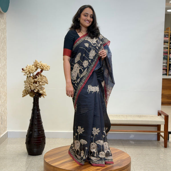 Pichwai Premium Chanderi With Kanta Work