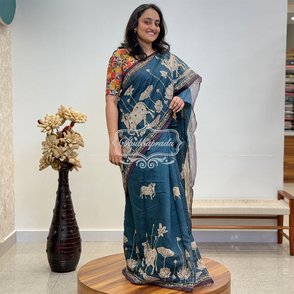 Pichwai Premium Chanderi With Kanta Work