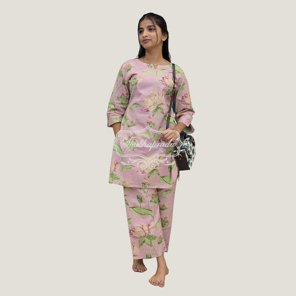 Floral Desin Casual Wear Co-ord Set