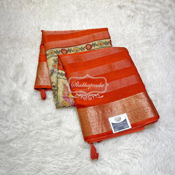 Kalamkari Chiffon Saree