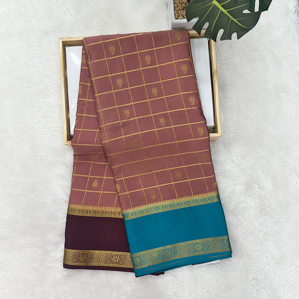 Pure Mysore Crepe Silk Ganga Jamuna Boarder
